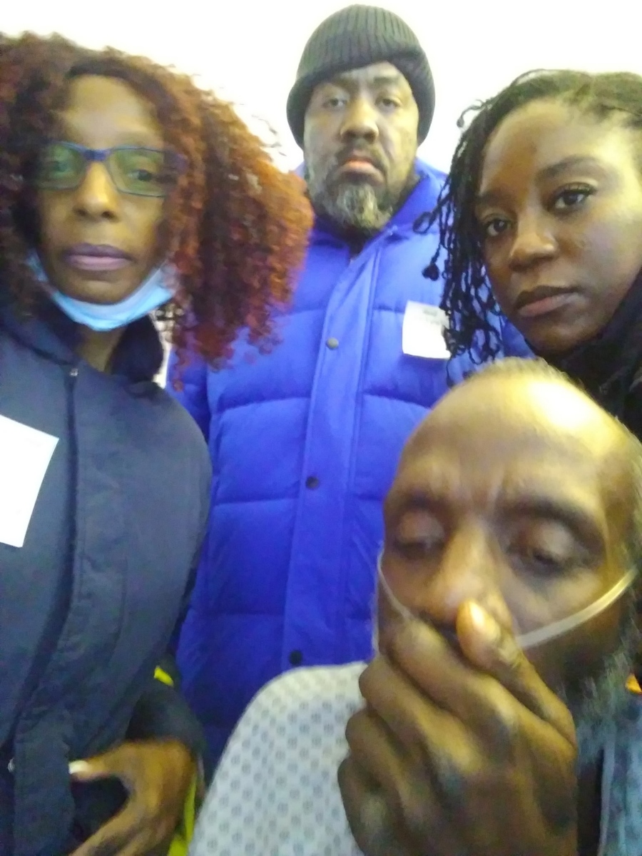 Katrina, Bruce Jr., Brucecia and Bruce Sr. in wheelchair.