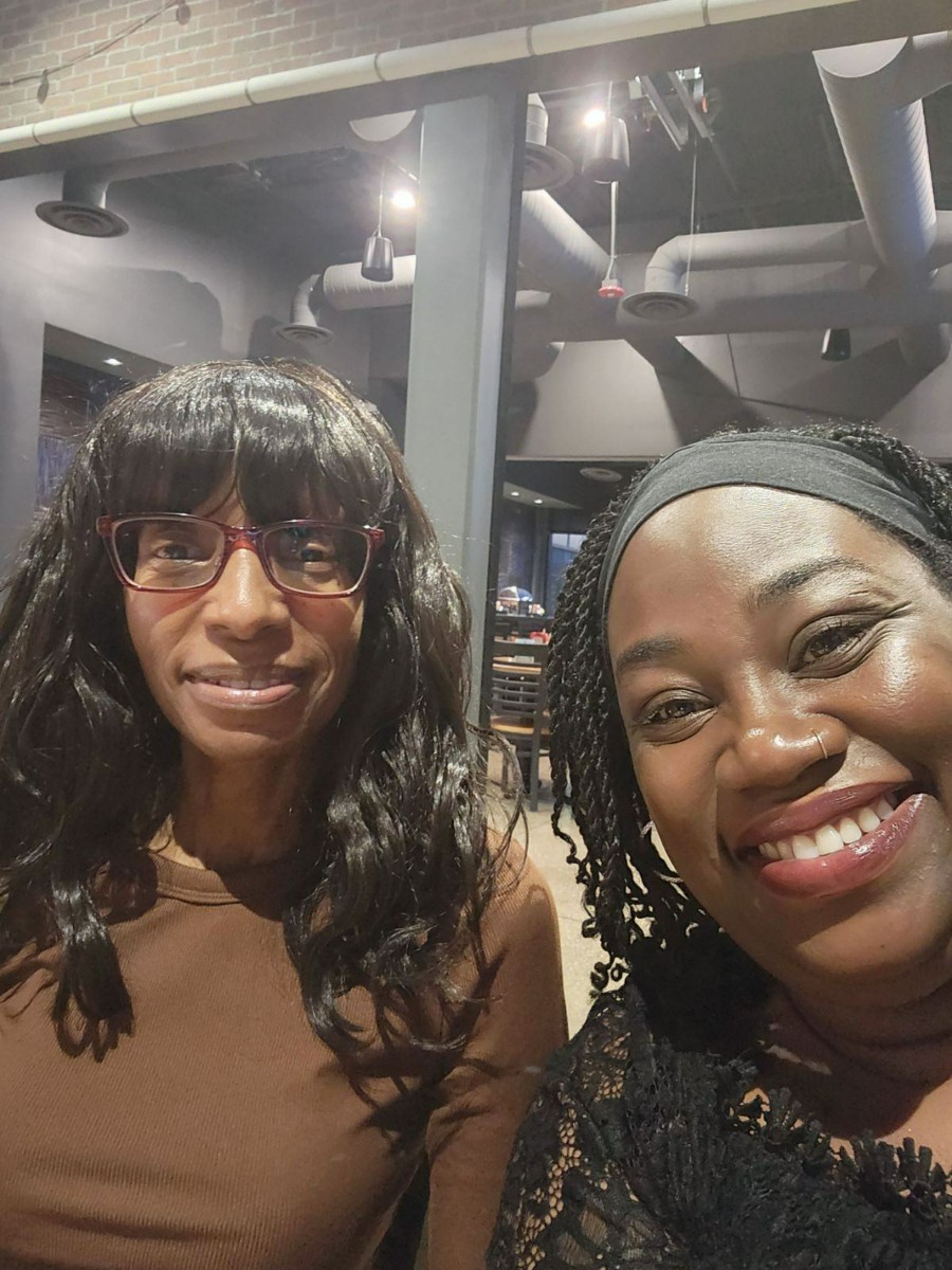 Katrina Smith and a niece that she raised celebrate her 60th birthday.