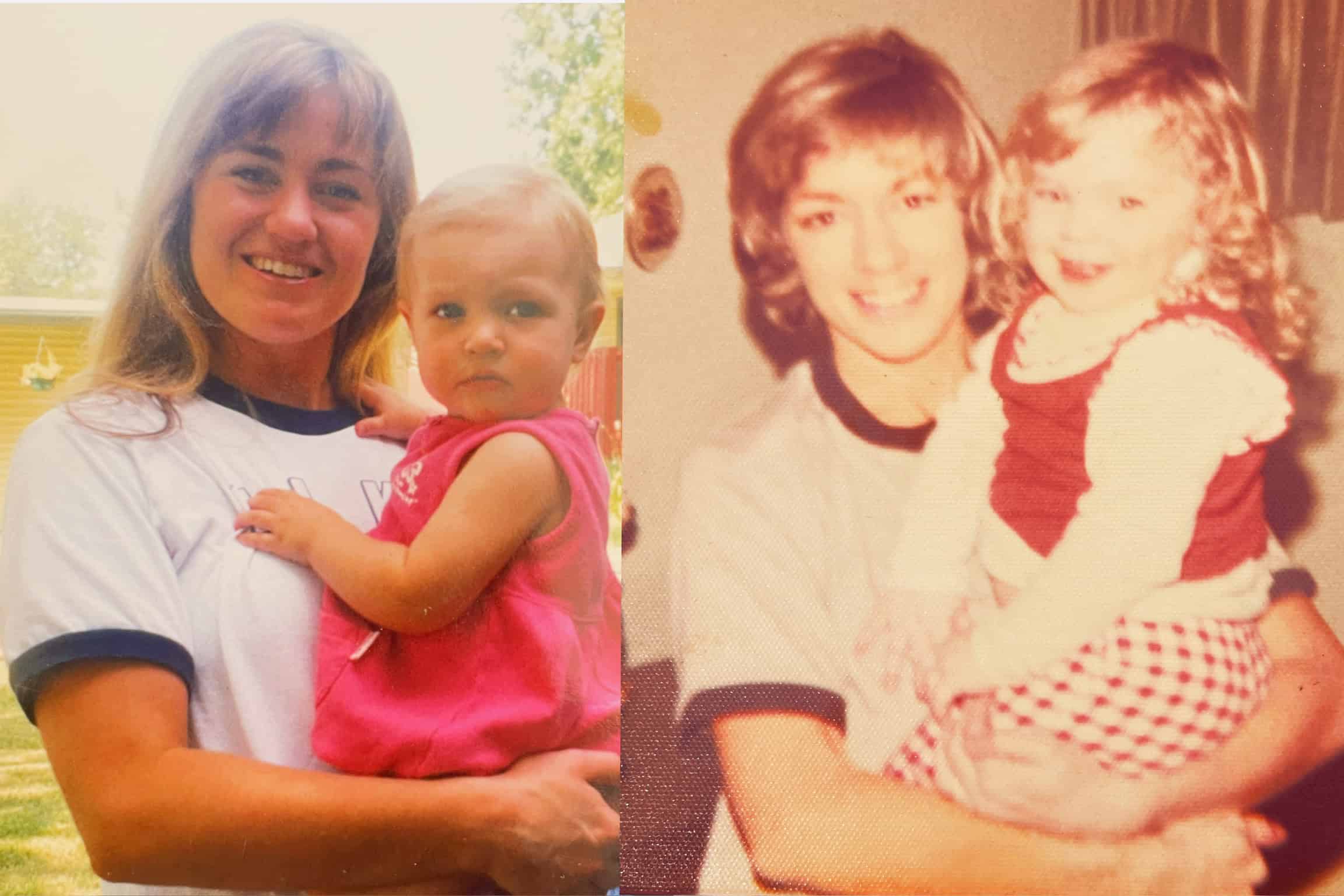 Comparison of a woman with a young girl, showing growth over time.